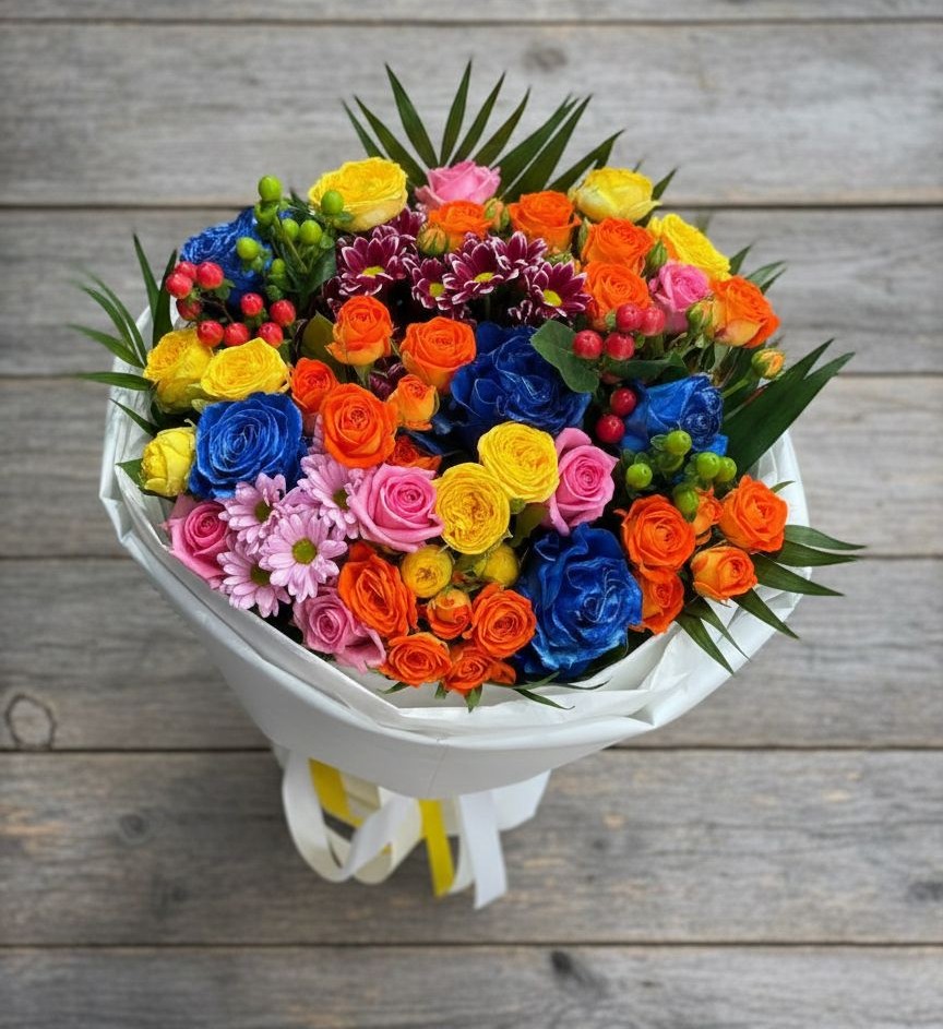 Букет цветов из: Розы и Хризантемы в Попутная