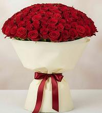 Букет 101 Красная роза Милано в Попутная