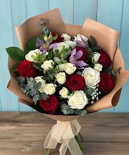 Букет цветов из:  Розы и Альстромерии в Попутная