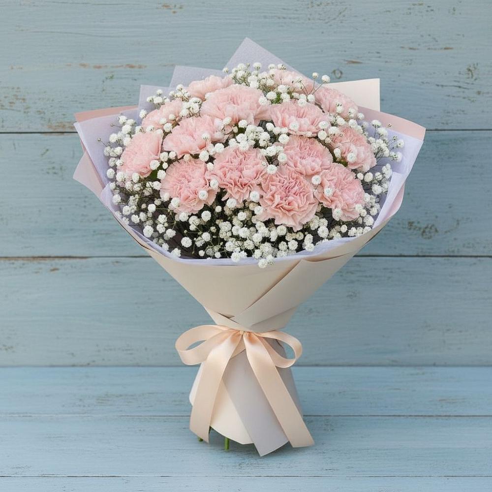 Букет цветов из: Гвоздики в Попутная