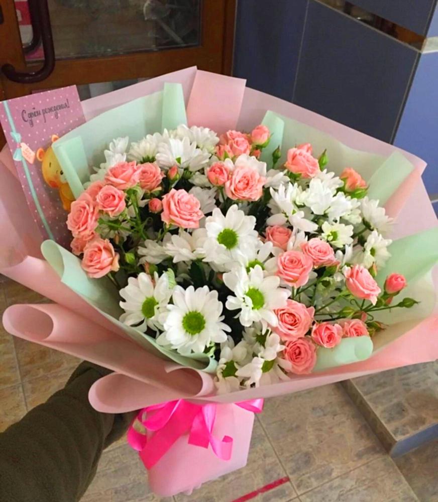 Букет цветов из: Розы и Хризантемы в Попутная