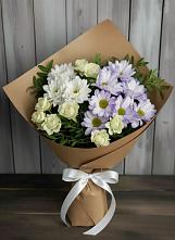 Букет цветов из:  Хризантемы и Розы #REPLACE_PRED# Попутная