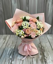 Букет цветов из:  Гвоздики, Розы и Хризантемы в Попутная