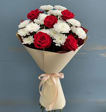 Букет цветов из:  Розы и Хризантемы в Попутная
