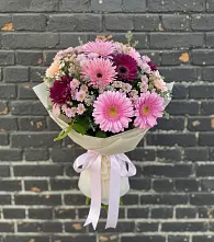 Букет цветов из:  Герберы и Хризантемы в Попутная
