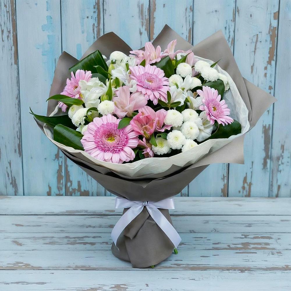 Букет цветов из: Герберы, Альстромерии и Хризантемы в Попутная