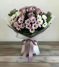 Букет цветов из:  Хризантемы и Розы в Попутная