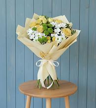 Букет цветов из:  Хризантемы и Розы в Попутная