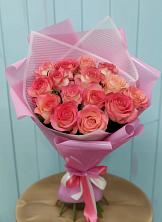 Букет 15 Розовых роз Равель в Попутная