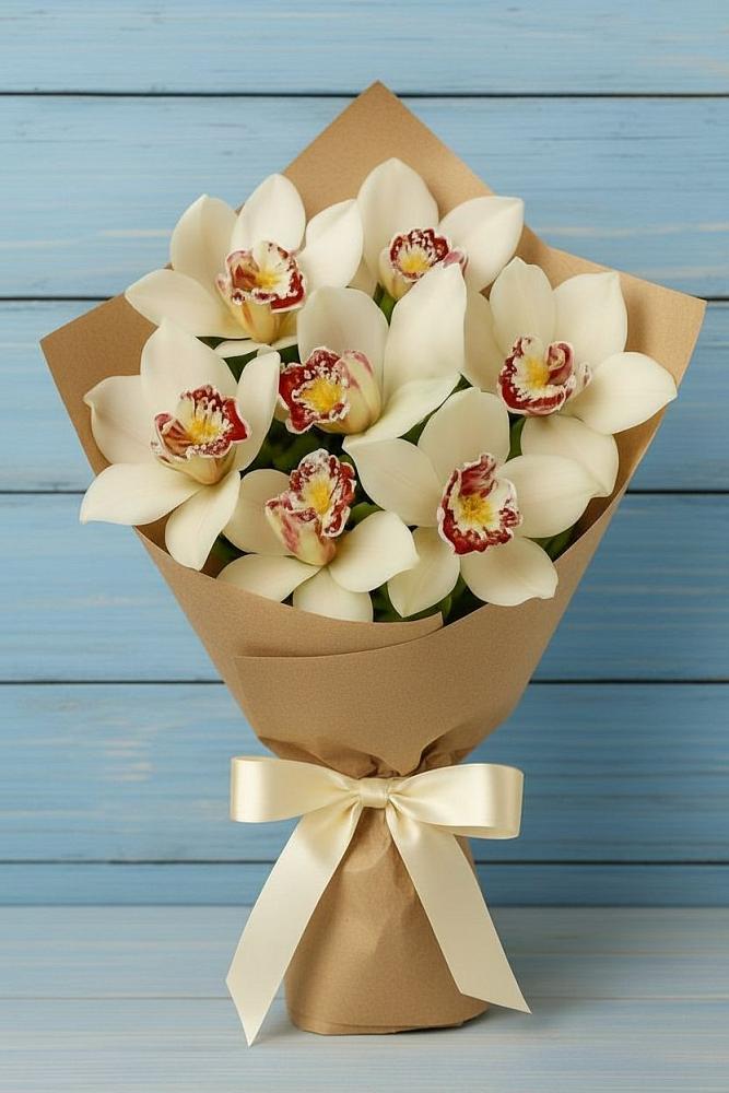 Букет цветов из: Орхидеи и Розы в Попутная