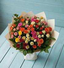 Букет Микс из разноцветных кустовых роз #REPLACE_PRED# Попутная